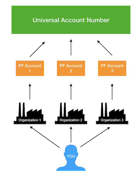 Universal Account Number PF Relation